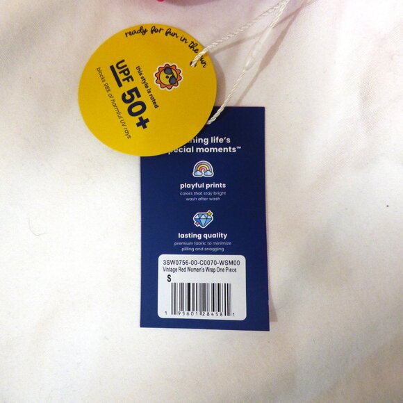 RuffleButts Women's Wrap One Piece Swimsuit, Vintage Red, size S - Picture 6 of 7